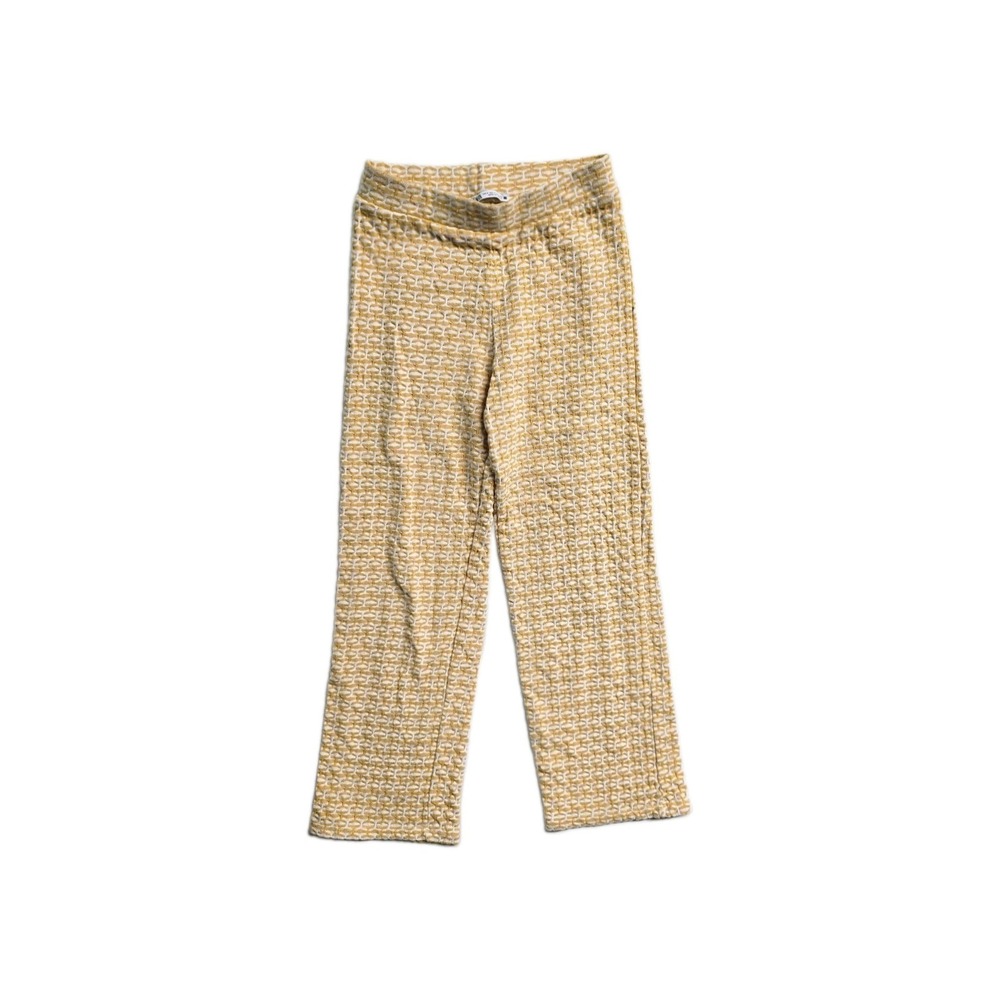 Zara Mustard Yellow White Knit Pants  Small Women's Pull On